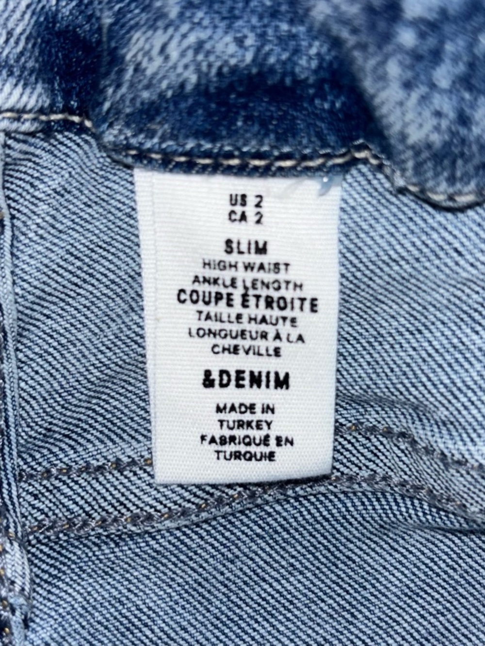 &DENIM Slim High Waist Ankle Length Jeans Size 2 - Picture 2 of 8
